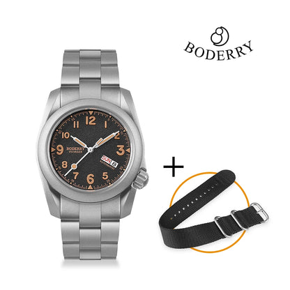 Boderry Field Watch VOYAGER Mens Watches 100M Waterproof Titanium Automatic Luminous For Seiko Movement Wristwatch