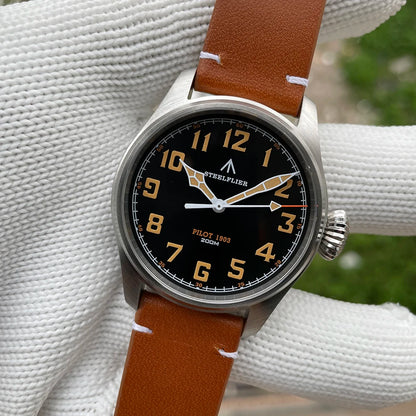 STEELFLIER Official SF740V New Quartz Pilot Series Swiss C3 Luminous 200M Waterproof VH31 Movement Men's Fashion Business Watch
