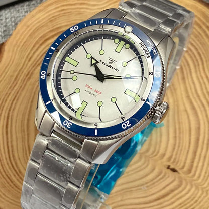 Pilot Watch 200M Water Resistant Mechanical Wristwatch NH35A PT5000 Miyota 8215 Domed Sapphire Glass 120 clicks Bezel Steel Band