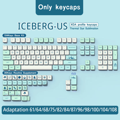 Keycaps Iceberg perfil XDA brasileño coreano japonés ruso español francés ISO Enter PBT para teclado mecánico GK61