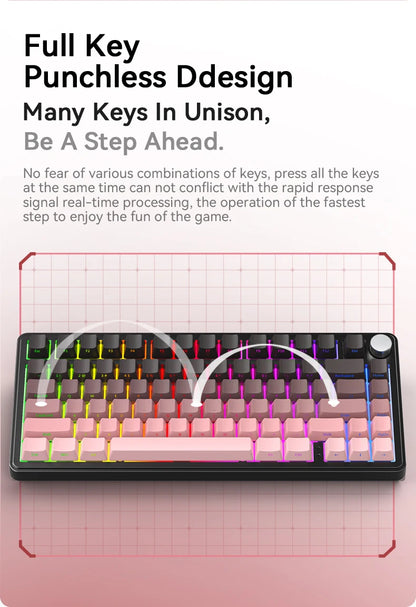 ATTACK SHARK X85/X85Pro Wireless Mechanical Keyboard 75% 82 Keys Tri-Mode Bluetooth Wired RGB Hot Swap Gasket Knob Large battery