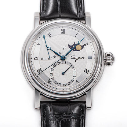 Sugess Moonphase Men's Watch Automatic Mechanical Watches for Tianjin Movement Sapphire Glass Water Resistant Wristwatches New
