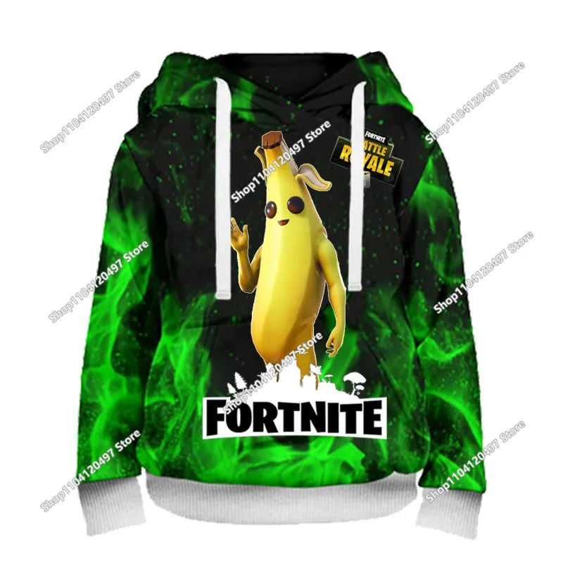 Παιδικές μπλούζες με κουκούλα Fortnite Cartoon, casual φούτερ με κουκούλα για το φθινόπωρο, ανδρικά μαλακά φούτερ με τσέπη, φαρδιές ανδρικές μπλούζες με μακριά μανίκια
