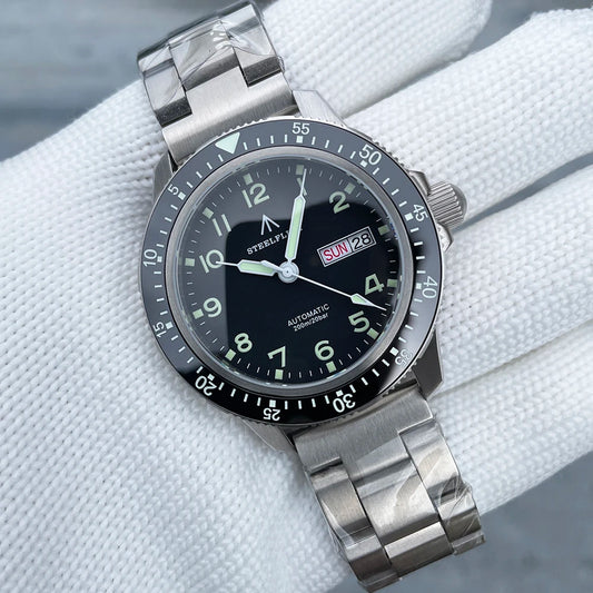 STEELFLIER Official SF787 Dive Luxury Wristwatches Double Calendar NH36 Movement Super Luminous 200M Waterproof Mechanical Watch