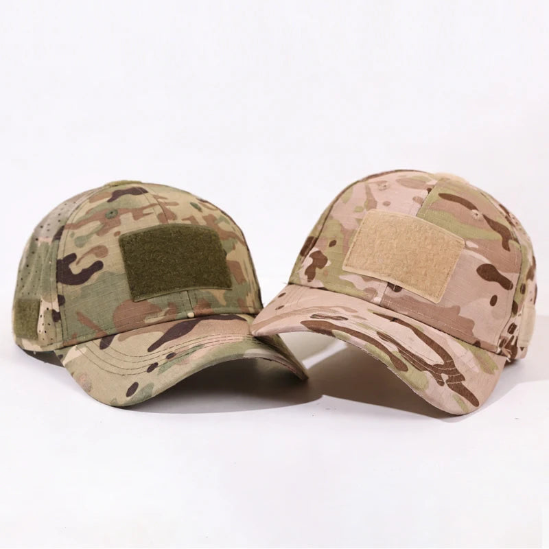 Casquette de baseball fonctionnelle de camouflage pour l'extérieur 1PC ! Tissu à séchage rapide + autocollant à personnaliser : un incontournable pour les adeptes de la mode tactique.