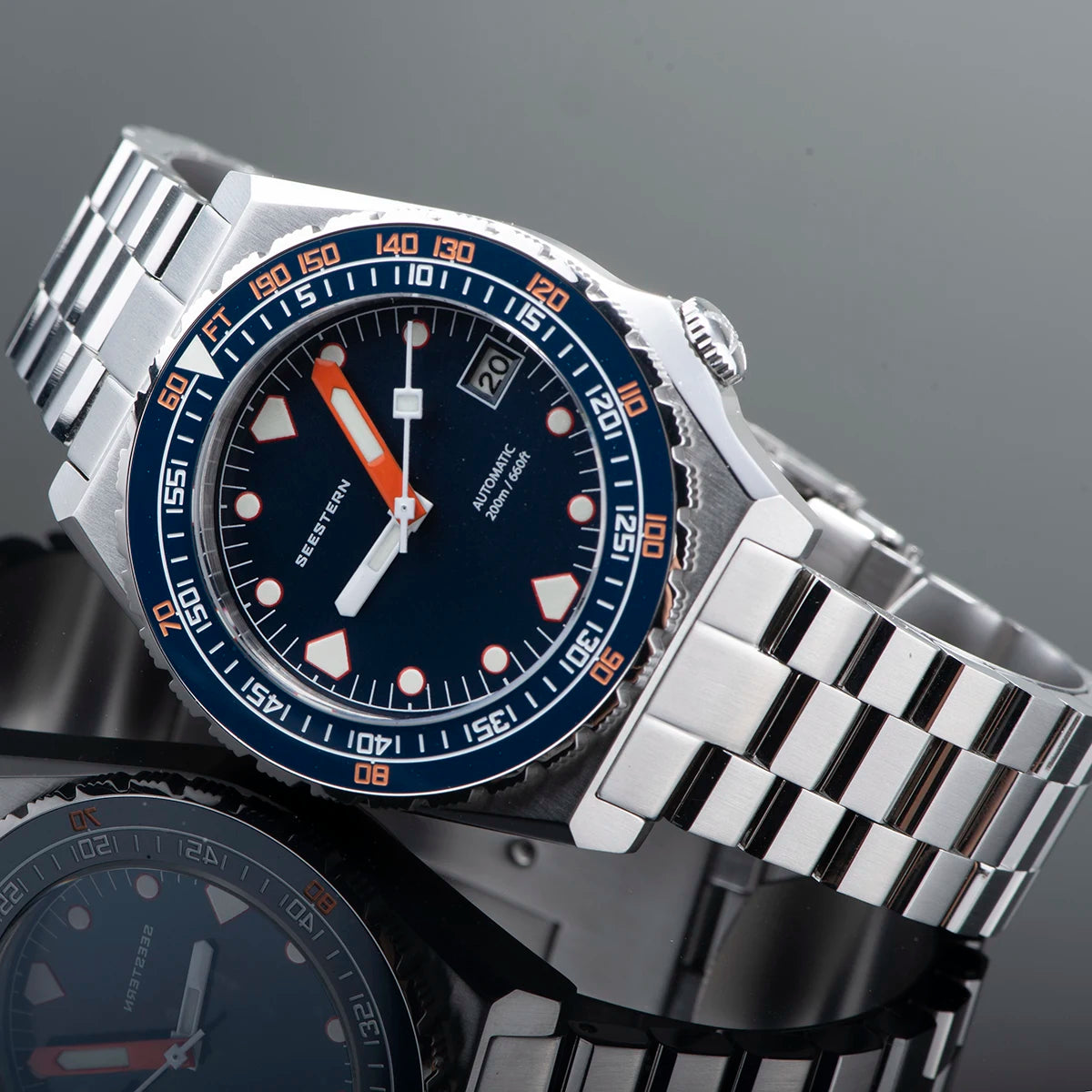 SEESTERN SUB600T Mens Diver Watch Automatic NH35 Movement Ceramic Bezel Lume Mechanical Wristwatches Sapphire Waterproof V3