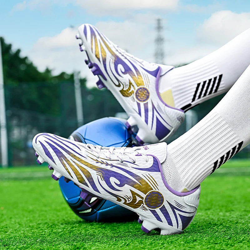 Scarpe da calcio originali da uomo, scarpe da allenamento, scarpe da calcio per bambini antiscivolo da esterno con tacchetti lunghi, scarpe da futsal da uomo, taglie 32-45