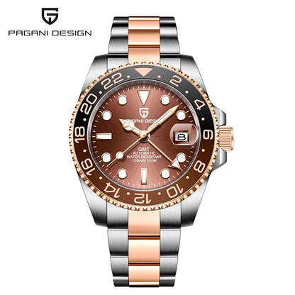 Montre automatique PAGANI DESIGN GMT 1662, montre-bracelet pour homme de 40 mm, étanche jusqu'à 100 m, montres-bracelets mécaniques pour homme Cloc