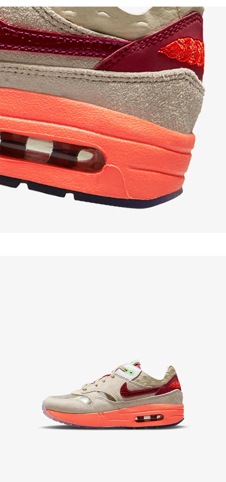 Nike Genuine CLOT AIR MAX 1 Unisex Casual Sports Shoes DD1870-100