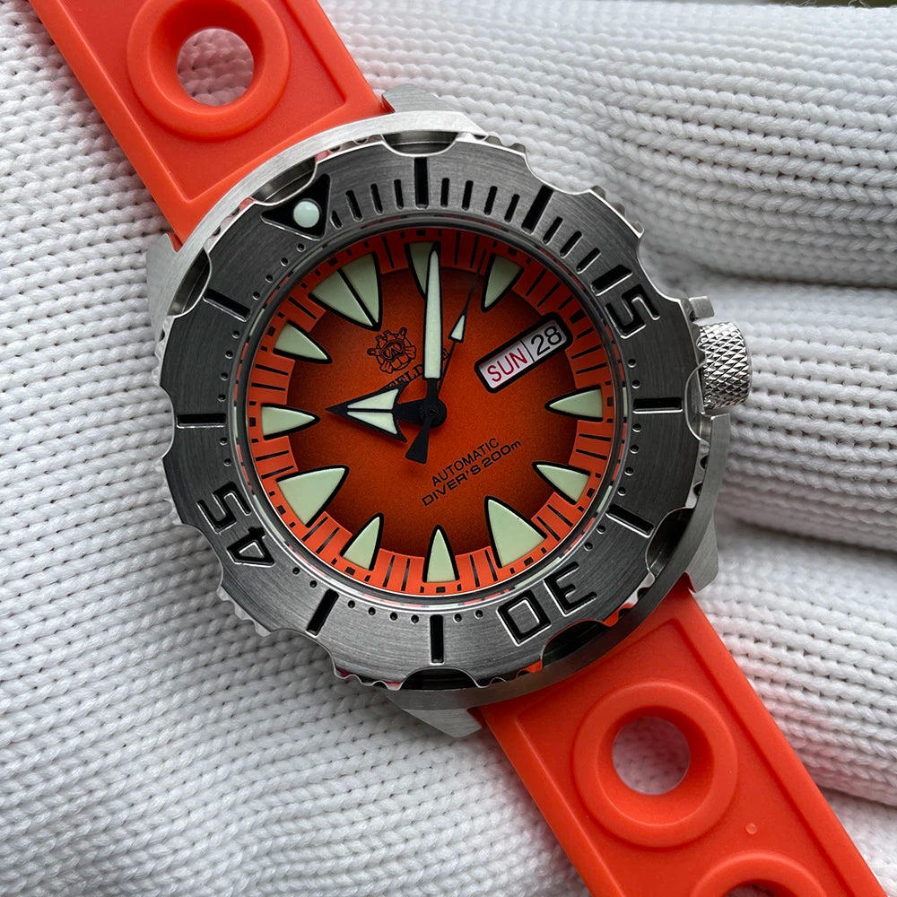 STEELDIVE SD1984 Monster Steel Strap Mechanical Watch NH36 Movt Sapphire Crystal 200M Waterproof Swiss Super Luminous Wristwatch