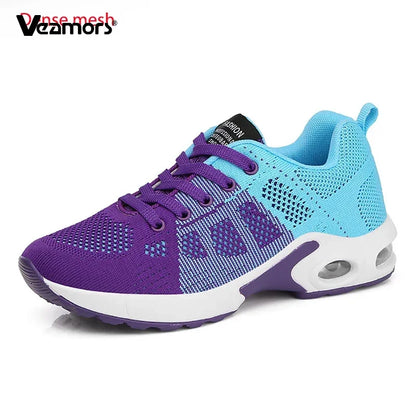 Zapatillas de running para mujer, zapatillas deportivas informales transpirables, ligeras, para gimnasio y deporte al aire libre, cómodas