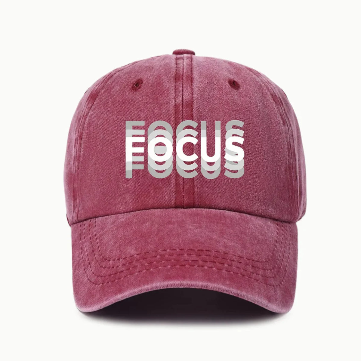 FOCUS Baseballkappe aus gewaschener Baumwolle mit Aufdruck, verstellbar, im klassischen Stil, Sport-Duckbill-Kappe für Damen und Herren