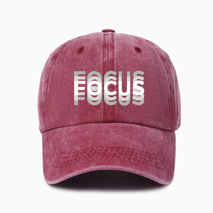 FOCUS Baseballkappe aus gewaschener Baumwolle mit Aufdruck, verstellbar, im klassischen Stil, Sport-Duckbill-Kappe für Damen und Herren