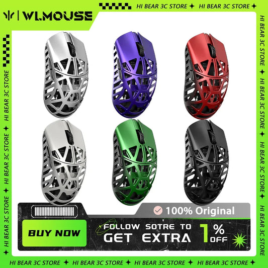 WLmouse Beast X Max Wireless Gaming Mouse with PAW3950HS Sensor, Magnesium Alloy, 8K Polling Rate, Ultra-Lightweight Wireless Gaming Mouse