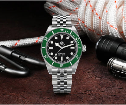 San Martin New 40mm BB Diver Watch Top Brand Classic Mens Watches NH35 Automatic Mechanical Sapphire Waterproof Reloj SN0128