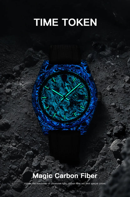 Carbon Fibre Luminous 40mm Automatic Watch Luxury 100m Waterproof Diver Watches automatic Men Watch Japan Miyota 8215 Movement