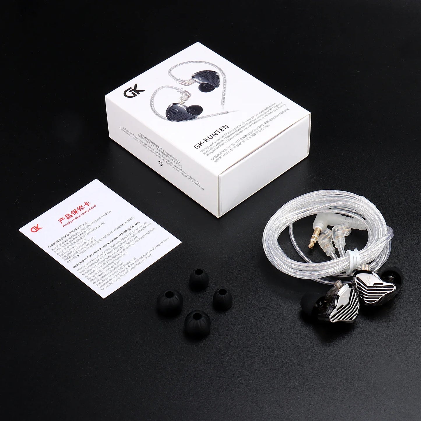 Kz Gk Kunten 1DD Dynamic Drive Earphone Hifi IEMs in ear Earbuds 2pin Detachable Cable Metal Gamer Audiophile headset