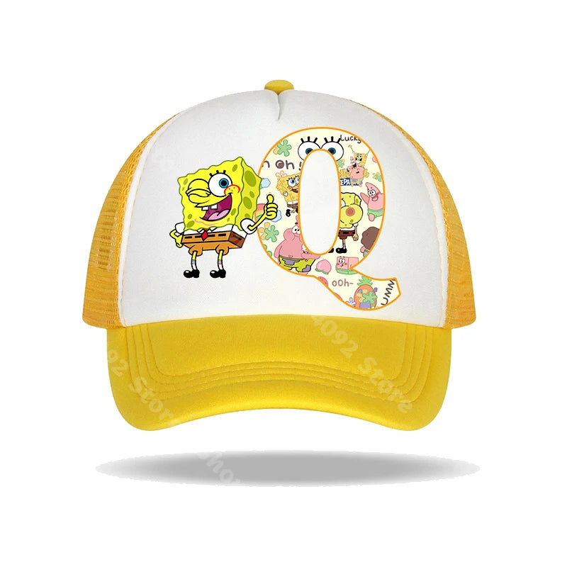 Casquette de baseball Bob l'éponge pour enfants et adultes, imprimé lettres, chapeaux de soleil, anime, dessin animé, casquettes à visière réglable, chapeau décontracté d'été, nouveauté