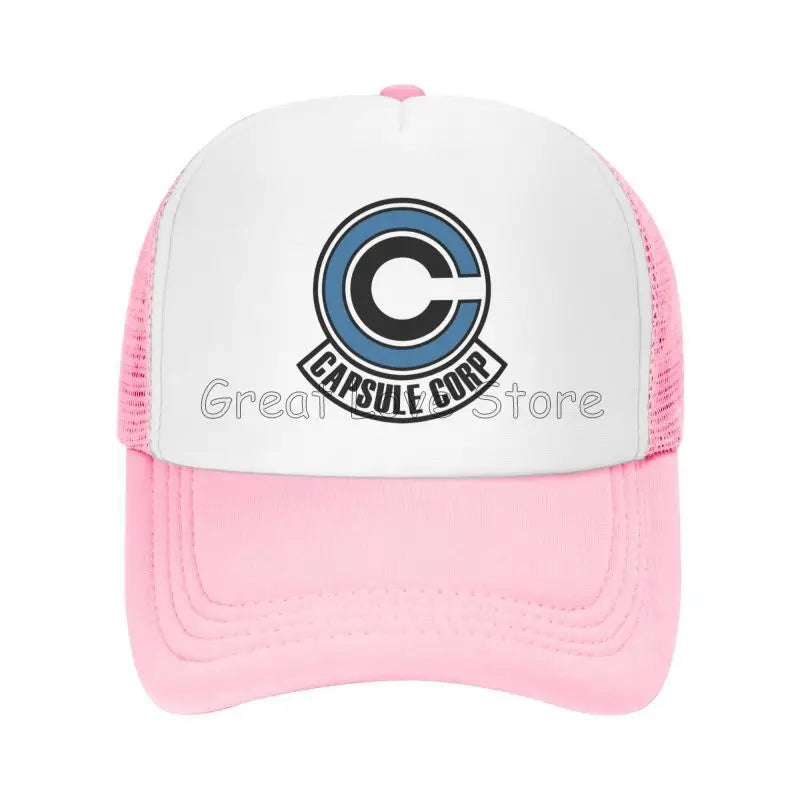 Capsule Corp Mesh-baseballkepsar Unisex Hip-Hop-truckerhatt Anime DBZ Dad Hat Justerbar racingkeps Sommartrucker Snapback-kepsar