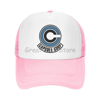 Capsule Corp Mesh-baseballkepsar Unisex Hip-Hop-truckerhatt Anime DBZ Dad Hat Justerbar racingkeps Sommartrucker Snapback-kepsar