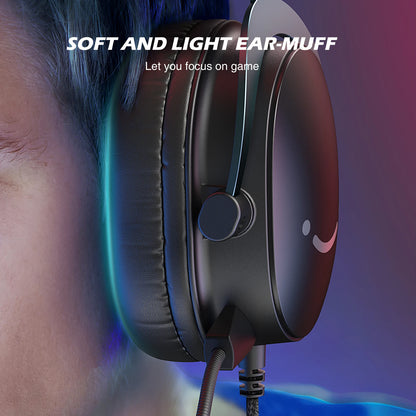 FIFINE Headset, 3.5 mm jack & USB Headphone with 7.1 Surround Sound/volume control/Mute switch for PC/MAC/PS4/PS5 Mixer-H9
