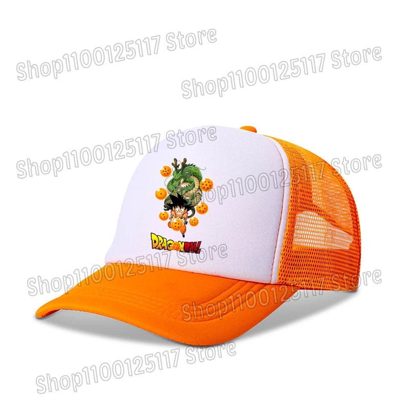 Dragon Ball Baseballkappe, Anime-Bedruckte Kappen, atmungsaktive Schirmmütze, Cartoon, Goku, Sommersport, Snapback, Mesh-Sonnenhut, Geschenk für Kinder