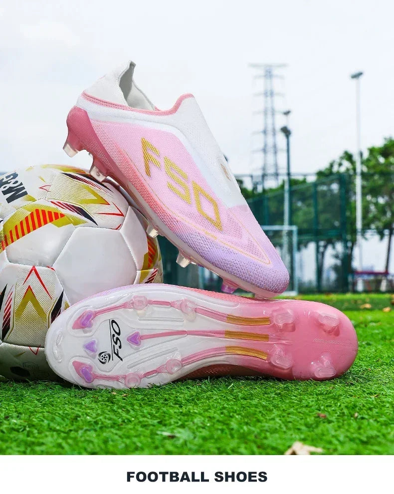 Botas de fútbol para hombre, antideslizantes, para niños, para exterior, zapatillas de fútbol superventas, para partido sobre césped, de alta calidad, con tacos, de caña alta y ligeras