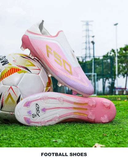 Botas de fútbol para hombre, antideslizantes, para niños, para exterior, zapatillas de fútbol superventas, para partido sobre césped, de alta calidad, con tacos, de caña alta y ligeras