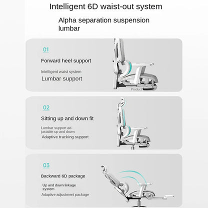 New E07 Pro Ergonomic Chair Sedentary Comfort Office Chair Home Study  Gaming Chair Backrest Adjustable Seat With Footrest