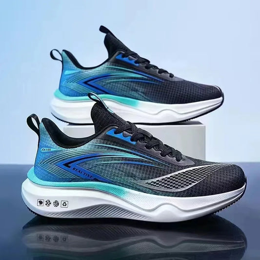 Męskie oddychające buty do biegania – letni hit sezonu, casualowe sportowe obuwie Fish Thread z miękką podeszwą i grubym obcasem, cross-border st...