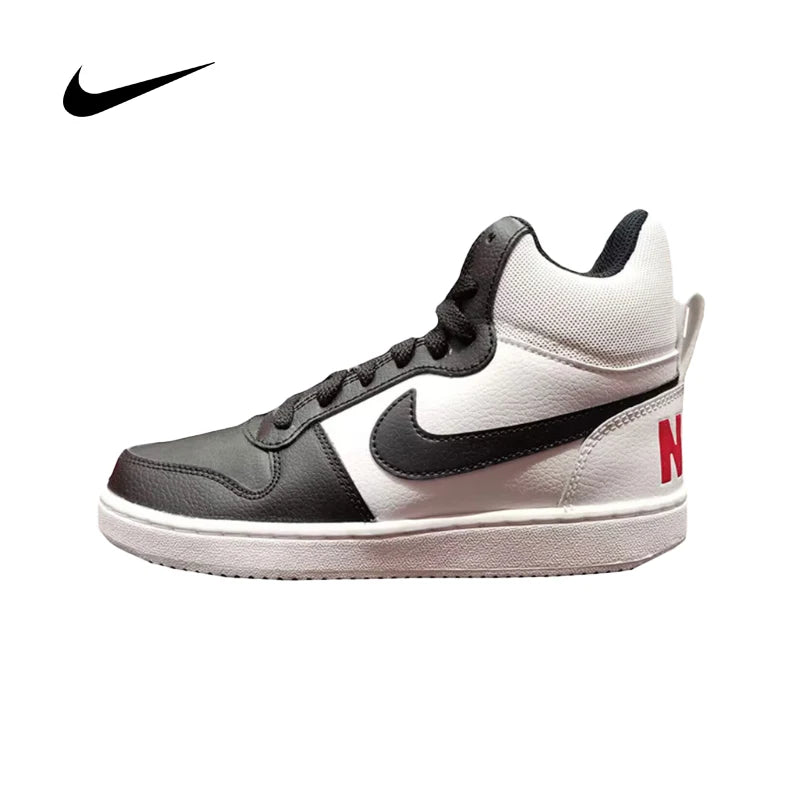 NIKE Unisex White High-Top Court Borough Mid Sneakers for Fall Winter Training & Casual Wear (844906-100)
