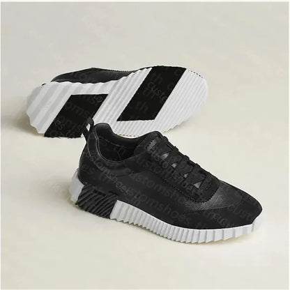 26SS Men's Casual Leather Running Shoes Breathable Low-Top Sneakers Black Comfortable Anti-Odor Rubber Sole All-Season Wear