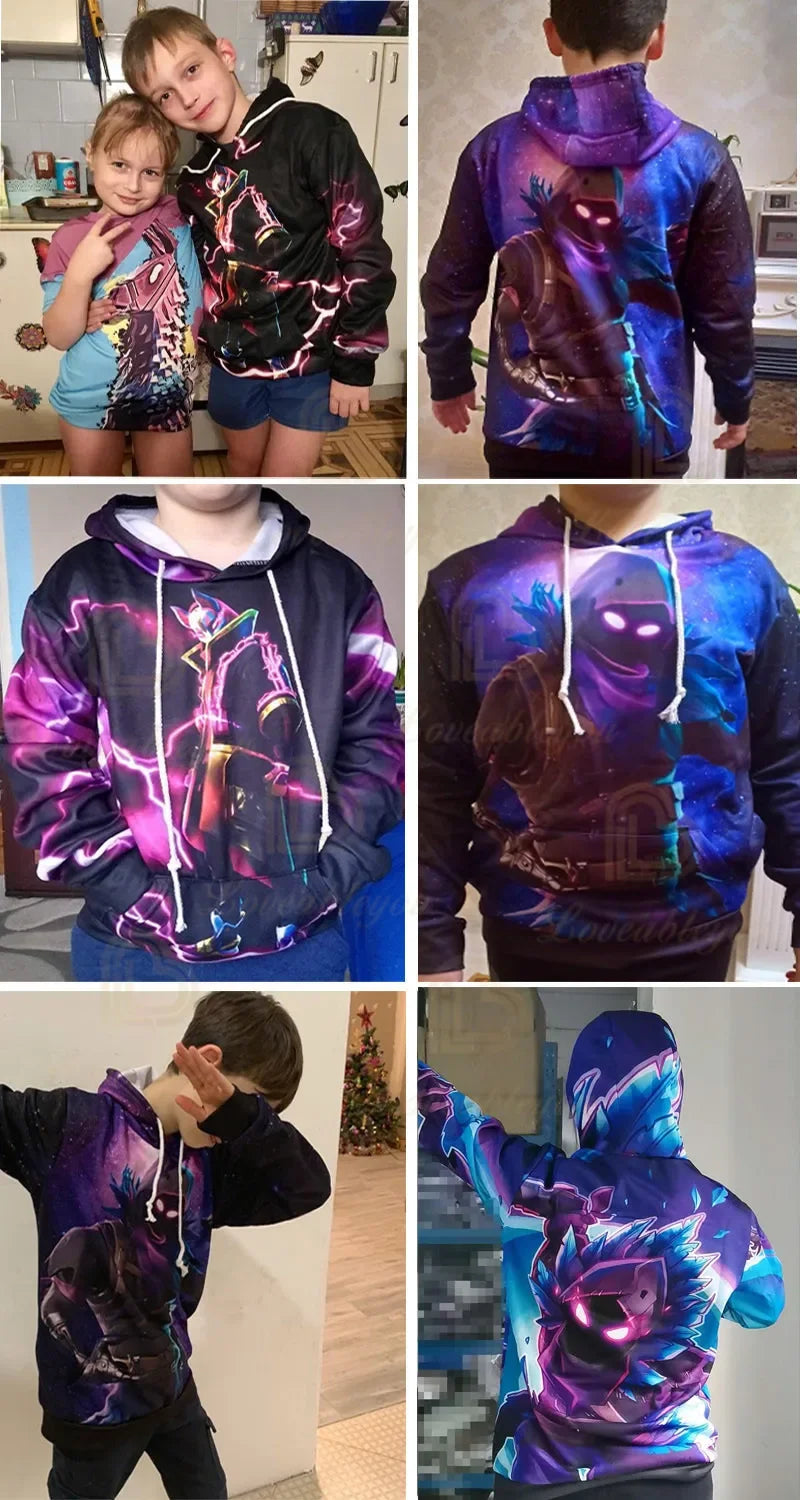 Φούτερ με κουκούλα Fortnite Fans 3D Battle Royale Print Cosplay Victory Printed για άνδρες, γυναίκες και παιδιά, streetwear φούτερ με κουκούλα