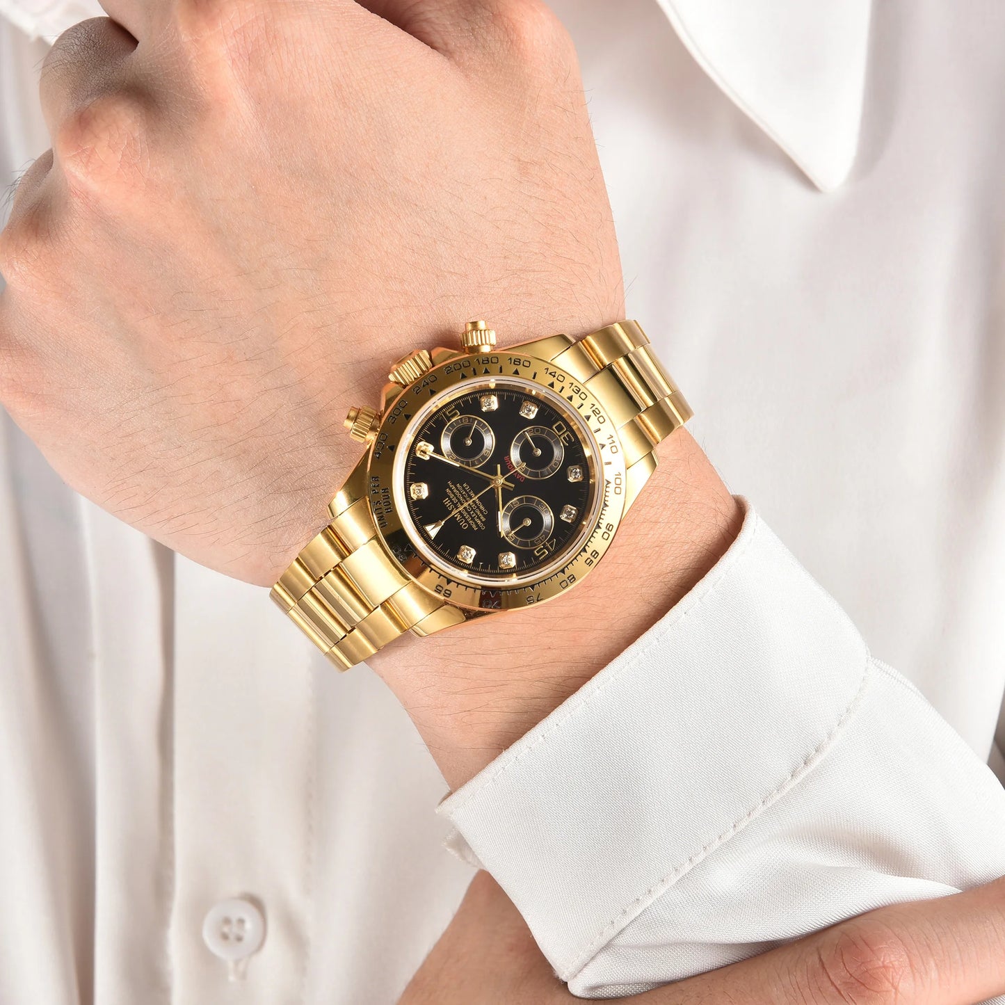Luxury VK63 Watches gold 39mm quartz Chronograph Business Watch Men's VK63 Sport Sapphire Glass Gem dial Ceramic bezel inser