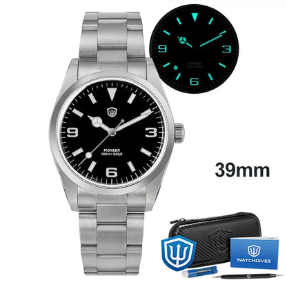 Watchdives WD1016 V3 36Mm VH31 Quartz Watch Man Multicolored K1 Bubble Mirror Sapphire Luminous 100M Waterproof Steel Wristwatch