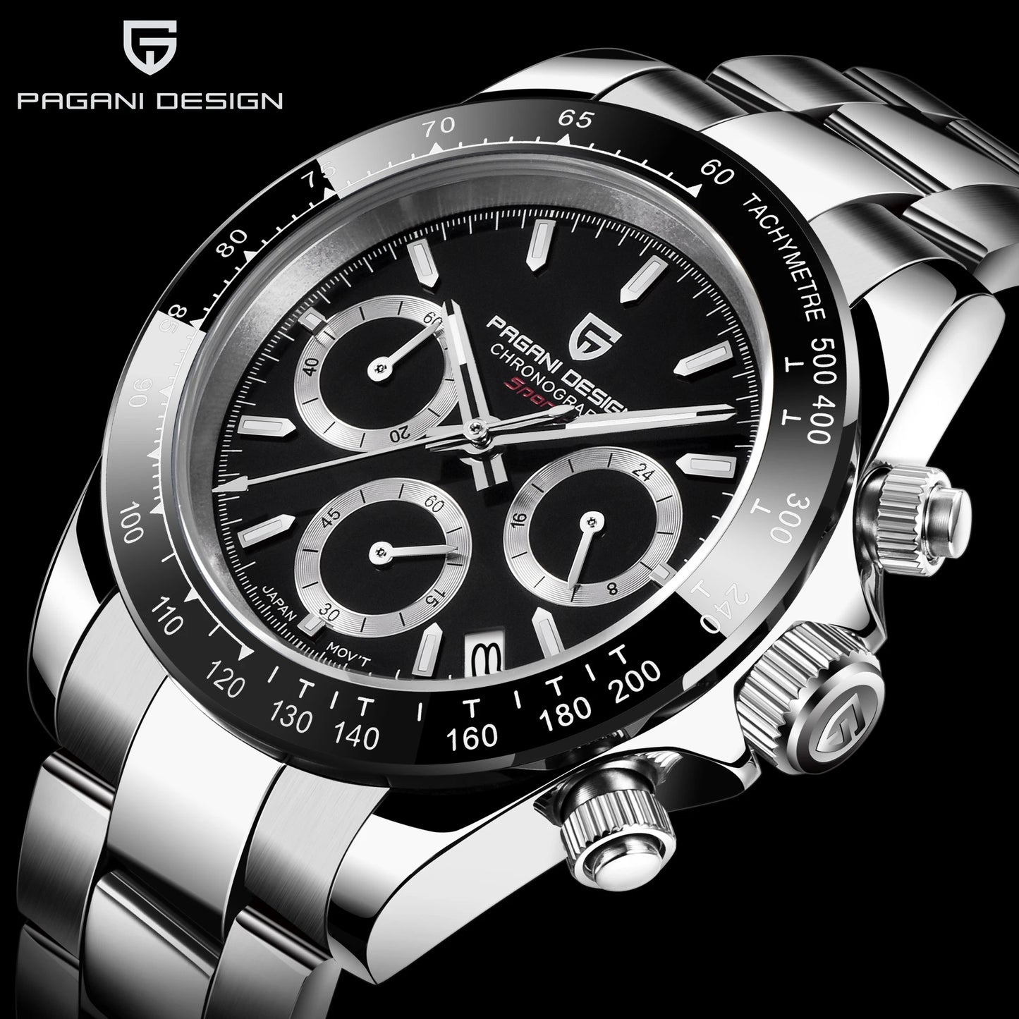 2025 PAGANI DESIGN  New PD1644 Meteorite Dial Fashion Men Quartz Wristwatches 100M Sapphire Glass Chronograph relogio masculin