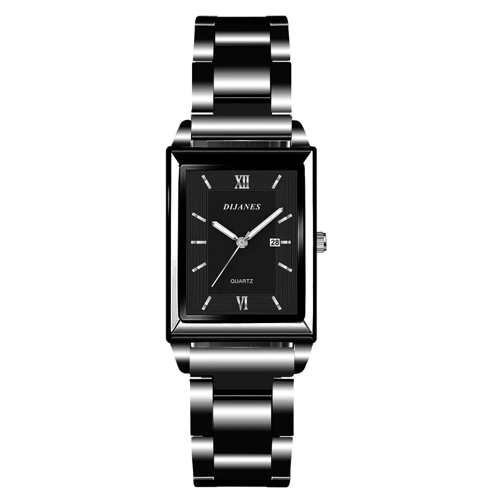 Fashion Watches for Men Luxury Rectangle Stainless Steel Men's Quartz Wristwatch Business Man Watch Clock Gift relogio masculino