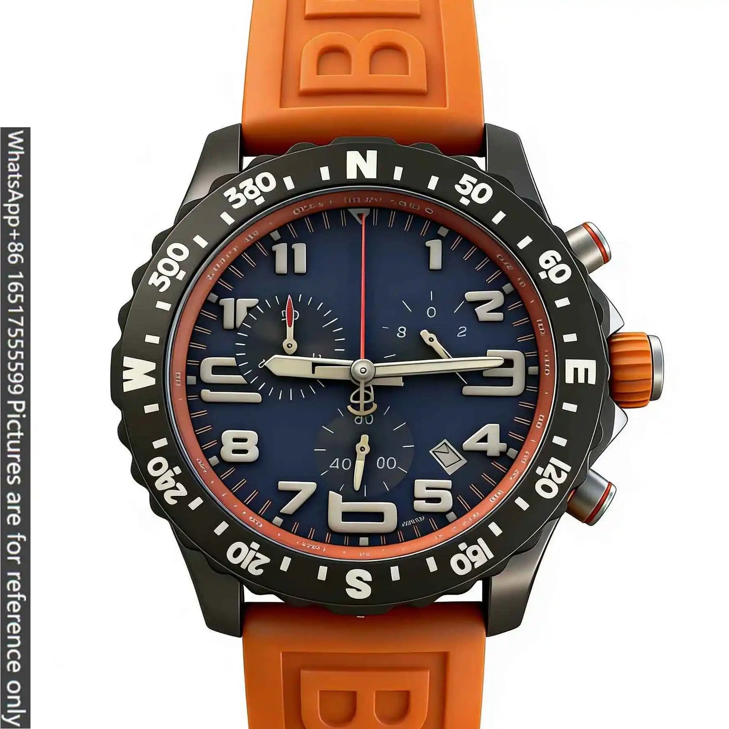 45mm luxury men's watch, made of 904L steel, Quartz movement-b