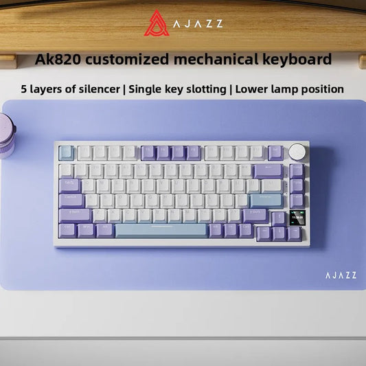 Ajazz AK820/AK820Pro gaming mechanical keyboard Bluetooth 5.1/Wireless/wired c custom keyboard with heat exchange sealed button