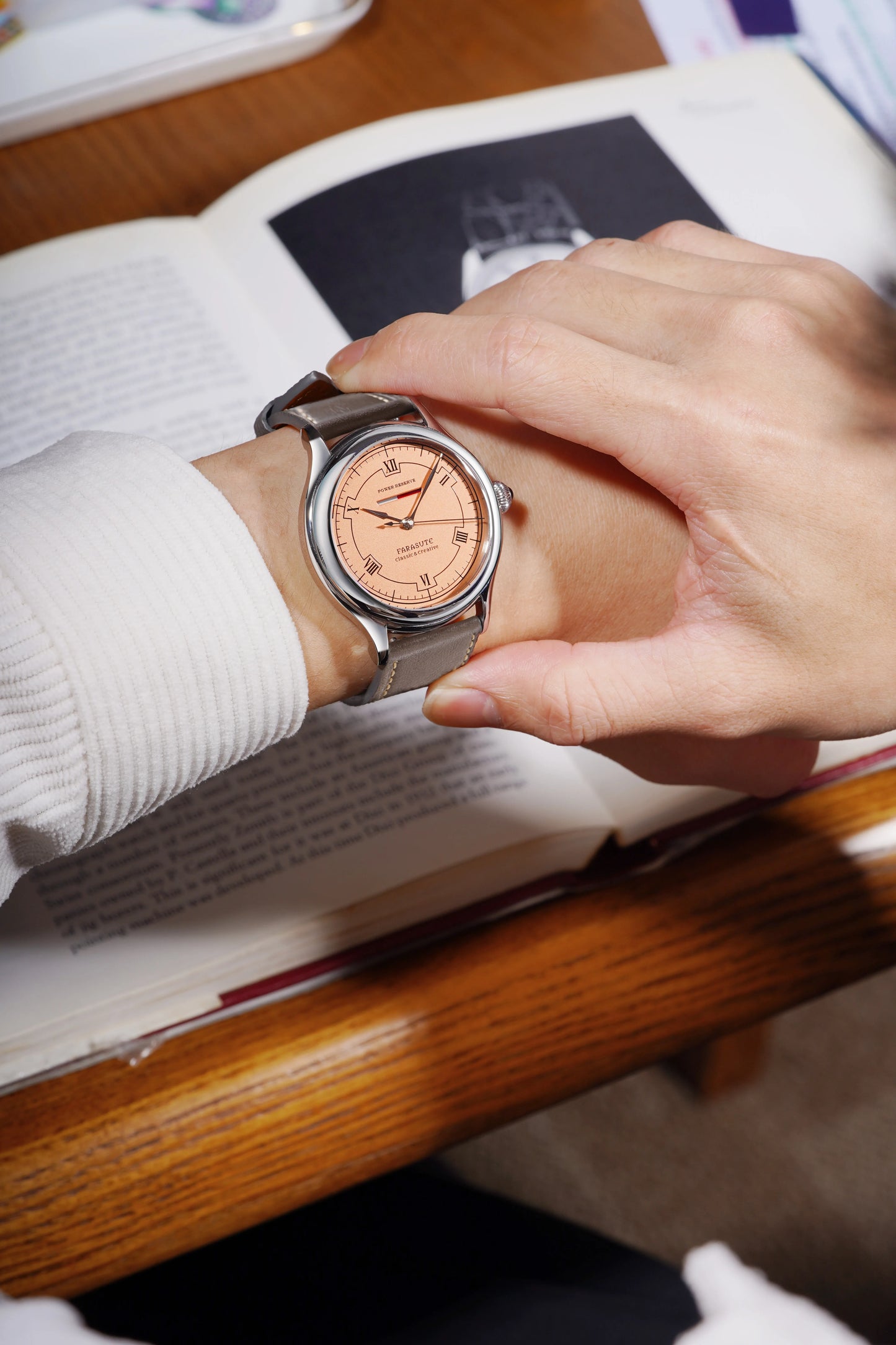 FARASUTE Luxury Men Manual Mechanical Watch Seagull Movement Power Reserve 80 Hours Sapphire Glass Stainless Steel Watch Reloj