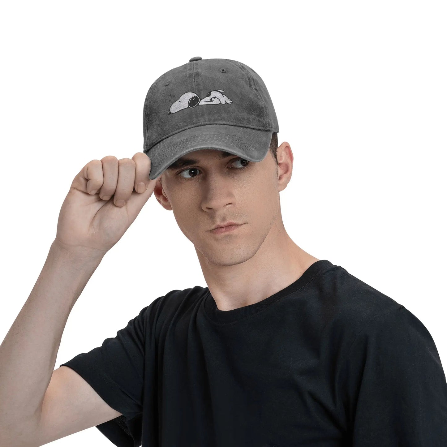 Sleeping Snoopy Baseball Caps Casual Distressed Washed  Snapback Cap Unisex Style Outdoor Summer Adjustable Caps Hat