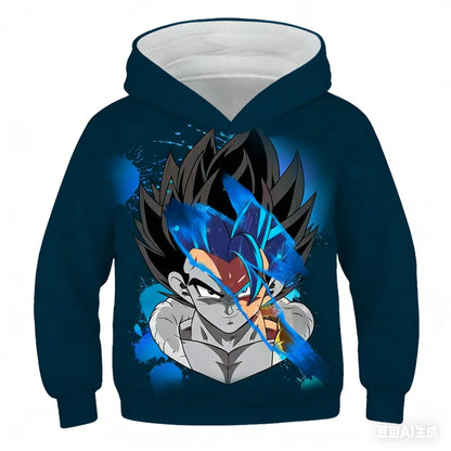 2025 Hot Sale Trend Hip-Hop Hooded Sweatshirt Kids Adults Dragon Ball Battle Suit 3D Print Hoodie Sports Sweatshirt Top Clothing
