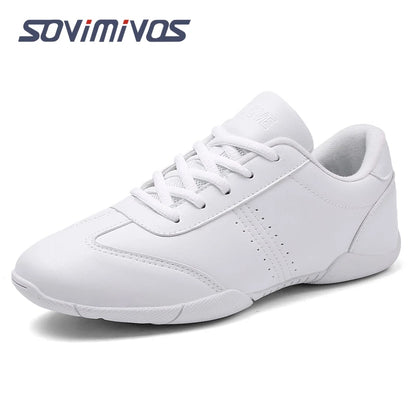Zapatillas de baile para mujer, zapatillas deportivas planas y ligeras, zapatillas de gimnasia aeróbica de competición, zapatillas deportivas para fitness, zapatillas de baile blancas.