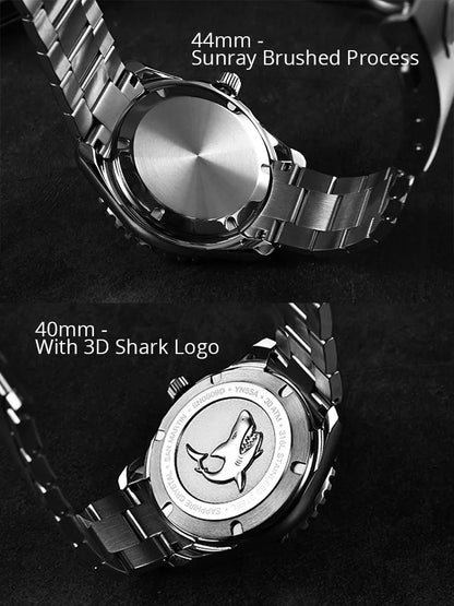 San Martin New 40-44mm Luxury Men's Diver Watch, Classic High Quality NH35 YN55 Automatic Mechanical, Sapphire, BGW-X1, 20Bar