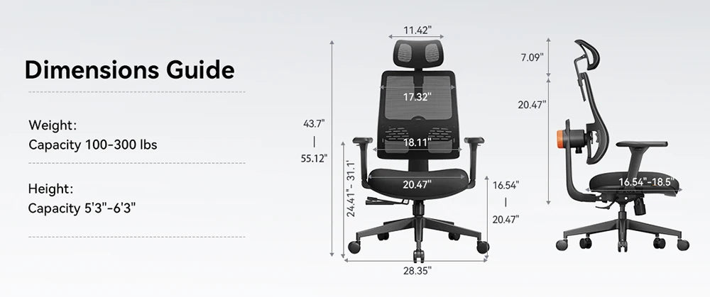 NEWTRAL Ergonomic Office Chair, Auto-Following Backrest, Adaptive Lower Back Support, Adjustable Headrest Seat Depth Computer Chair