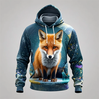 Autumn Fox Animal Graphic 3D Print Hoodies Women Men Fashion Long Sleeve Hooded Sweatshirts Streetwear Pullovers Female Clothing