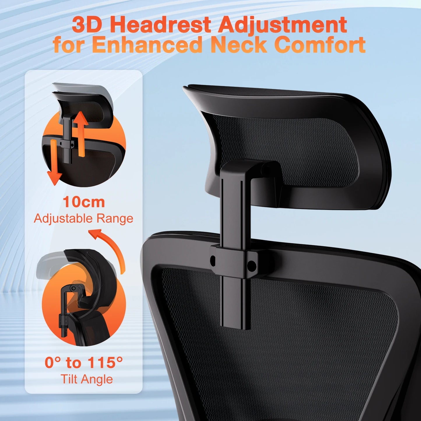 Office Chair Ergonomic Reclining 90°-135°,Desk chair with Lumbar Support,Computer chair Adjustable Headrest,living room chairs