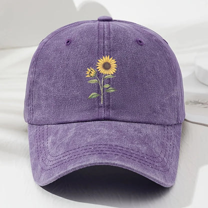 Casquette de baseball « Dad Hat » au motif rétro de tournesols, adaptée aux sports de plein air, à la pêche et au camping, casquette de randonnée