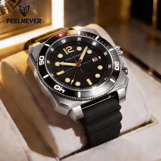 FeelNever 8215 Movement Automatic Dive Watch for Men Super Luminous 316 Steel Wristwatch Sapphire Sports Mechanical Male Watches