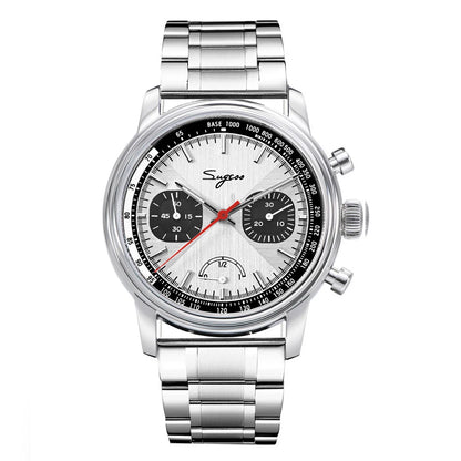 Sugess Men's Pilot 1963 Wristwatch ST1906 Chronograph Handwind Movement Domed Sapphire Waterproof Power Reserve Lume V2